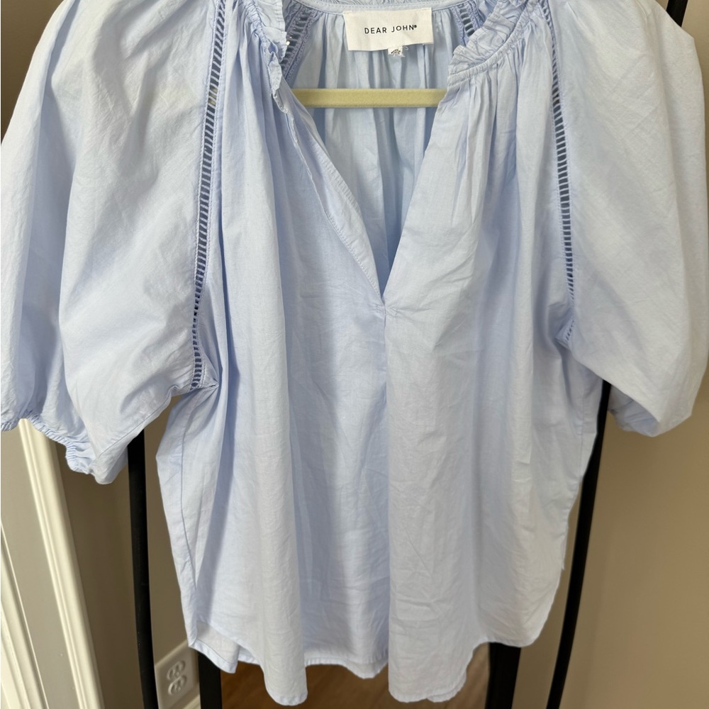 Dear John Blue Puff Sleeve Blouse